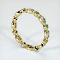 18K Yellow Gold Emerald and Diamond Eternity Wedding Band Image