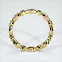18K Yellow Gold Emerald and Diamond Eternity Wedding Band Image