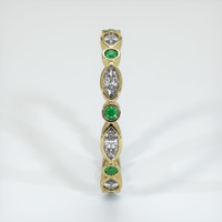 18K Yellow Gold Emerald and Diamond Eternity Wedding Band Image