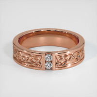 14K Rose Gold Diamond Men's Wedding Band Video
