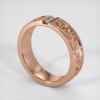 14K Rose Gold Diamond Men's Wedding Band Image