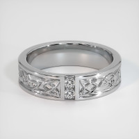 14K White Gold Diamond Men's Wedding Band Video