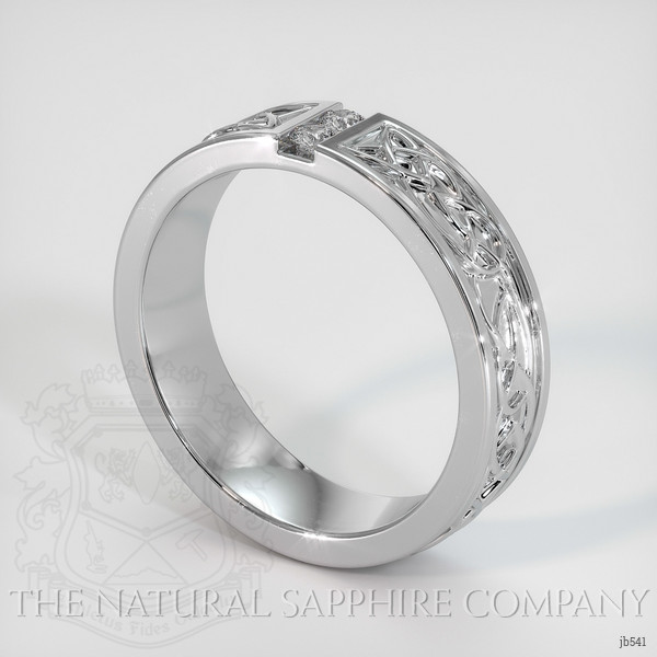 14K White Gold Diamond Men's Wedding Band