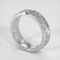 18K White Gold Diamond Men's Wedding Band Image