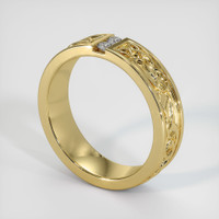 18K Yellow Gold Diamond Men's Wedding Band Image
