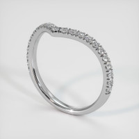 18K White Gold Diamond Pave Wedding Band Image