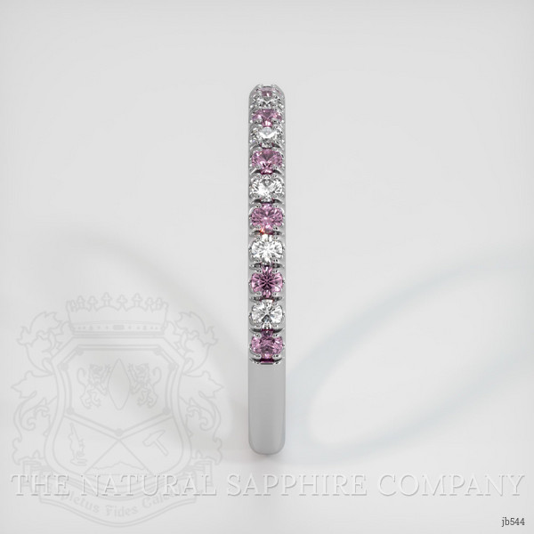 Platinum 950 Pink Sapphire and Diamond Pave Wedding Band