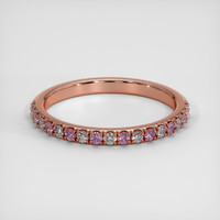 14K Rose Gold Pink Sapphire and Diamond Pave Wedding Band Video