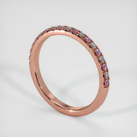 14K Rose Gold Pink Sapphire and Diamond Pave Wedding Band Image