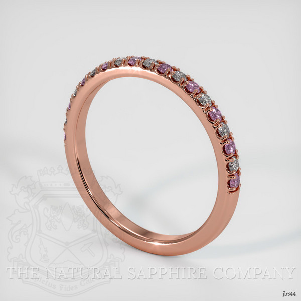 14K Rose Gold Pink Sapphire and Diamond Pave Wedding Band
