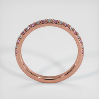 14K Rose Gold Pink Sapphire and Diamond Pave Wedding Band Image