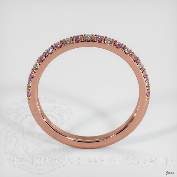 14K Rose Gold Pink Sapphire and Diamond Pave Wedding Band