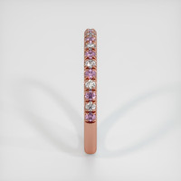 14K Rose Gold Pink Sapphire and Diamond Pave Wedding Band Image