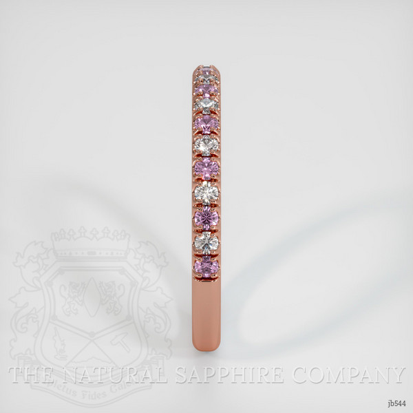 14K Rose Gold Pink Sapphire and Diamond Pave Wedding Band