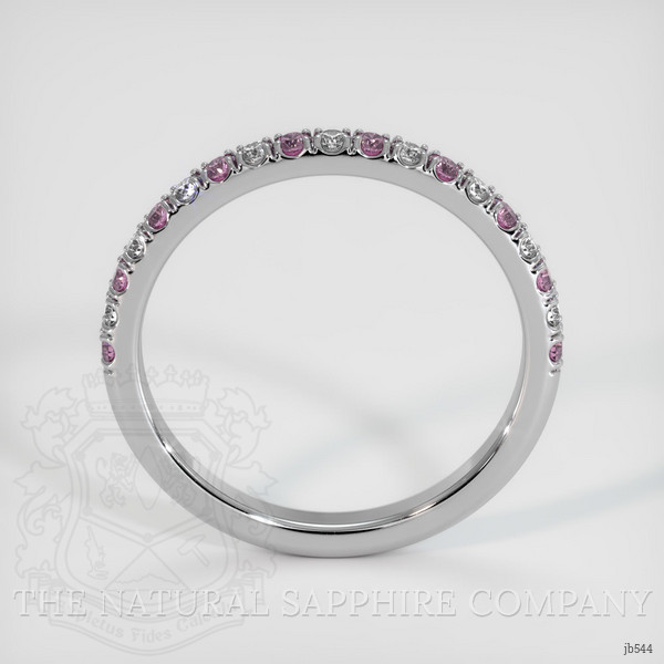18K White Gold Pink Sapphire and Diamond Pave Wedding Band