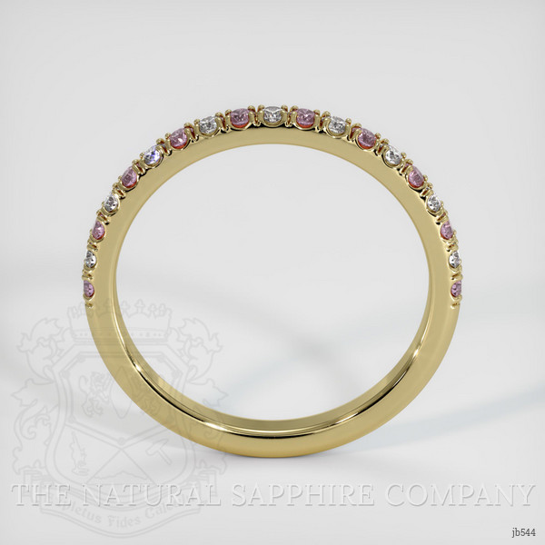 14K Yellow Gold Pink Sapphire and Diamond Pave Wedding Band