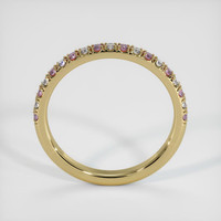 18K Yellow Gold Pink Sapphire and Diamond Pave Wedding Band Image