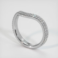 14K White Gold Diamond Pave Wedding Band Image