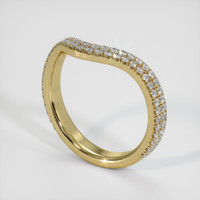 14K Yellow Gold Diamond Pave Wedding Band Image