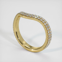 18K Yellow Gold Diamond Pave Wedding Band Image