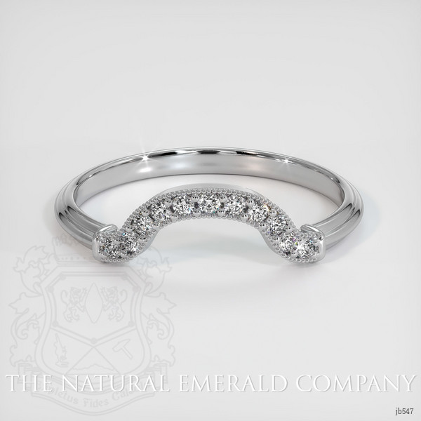 18K White Gold Diamond Antique Style Wedding Band