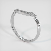 18K White Gold Diamond Antique Style Wedding Band Image