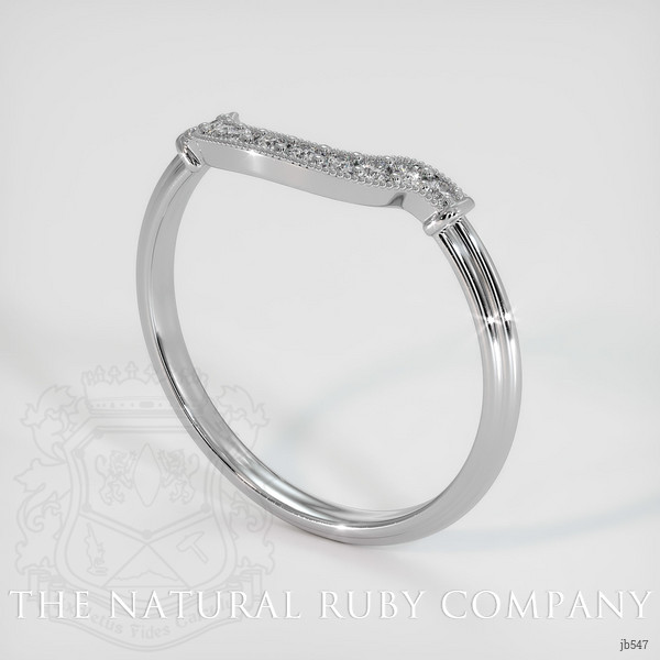 18K White Gold Diamond Antique Style Wedding Band