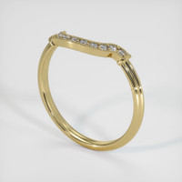 14K Yellow Gold Diamond Antique Style Wedding Band Image