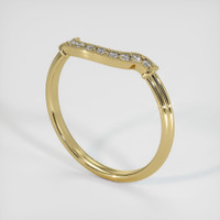18K Yellow Gold Diamond Antique Style Wedding Band Image