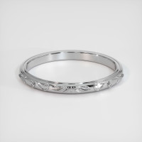 18K White Gold Antique Style Plain Band Video
