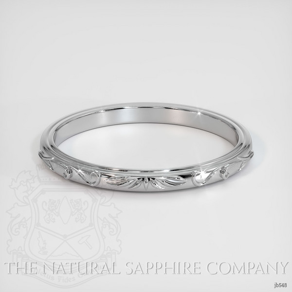 18K White Gold Antique Style Plain Band