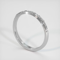 18K White Gold Antique Style Plain Band Image