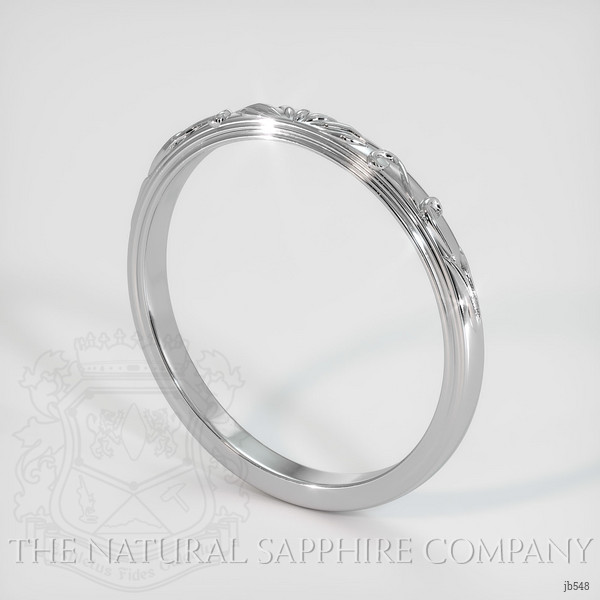 18K White Gold Antique Style Plain Band