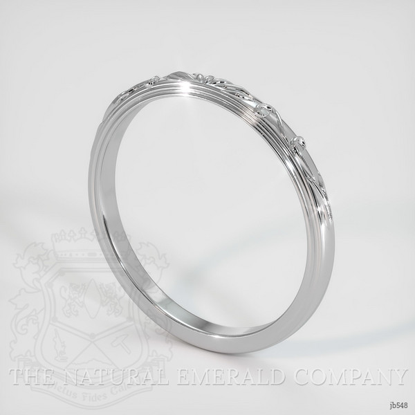 18K White Gold Antique Style Plain Band