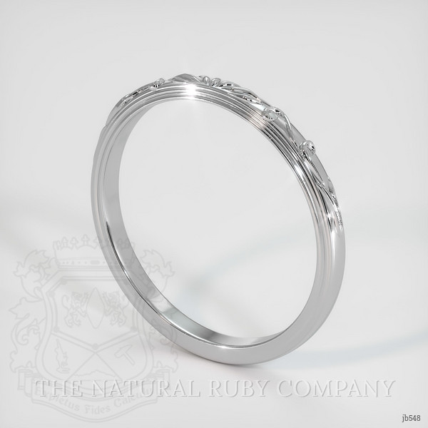 18K White Gold Antique Style Plain Band