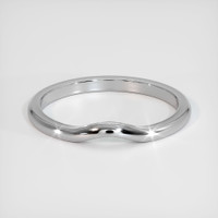 14K White Gold Curved Plain Band Video