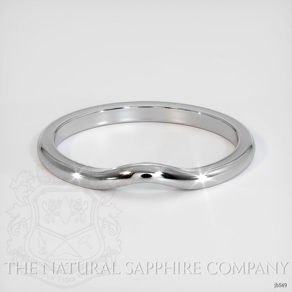 14K White Gold Curved Plain Band