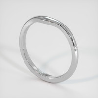14K White Gold Curved Plain Band Image