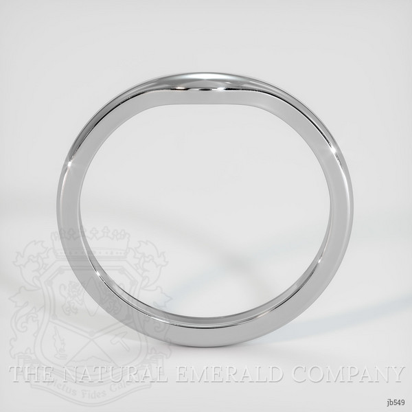 14K White Gold Curved Plain Band