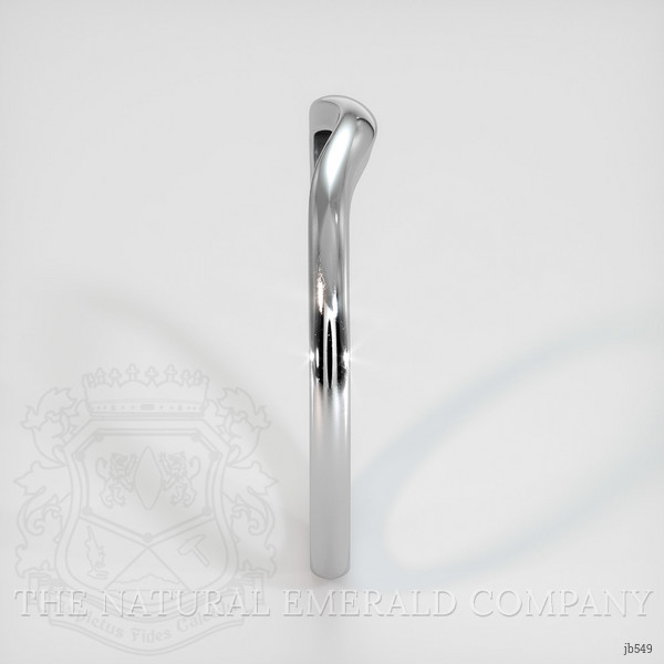 14K White Gold Curved Plain Band