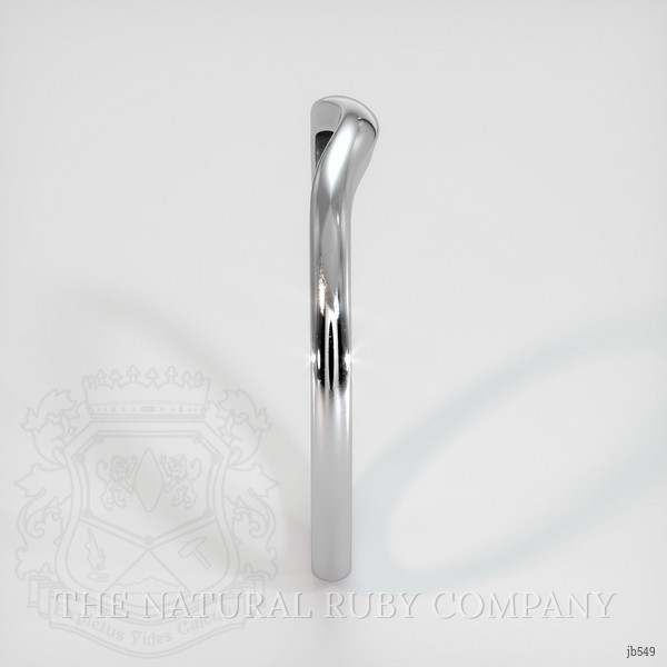 14K White Gold Curved Plain Band