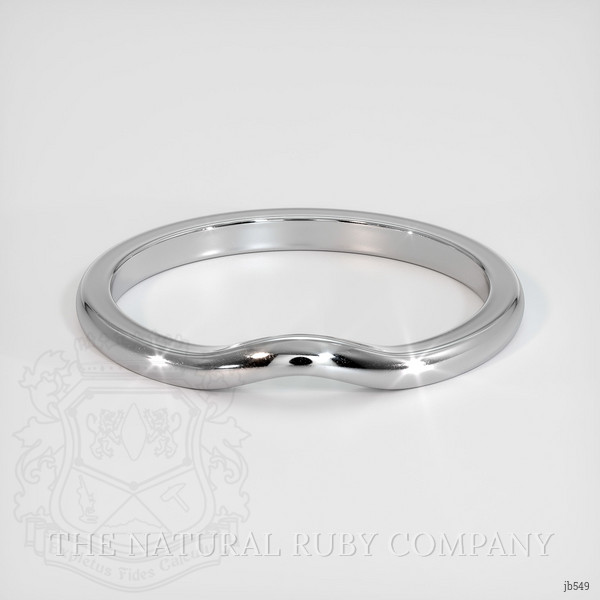 18K White Gold Curved Plain Band