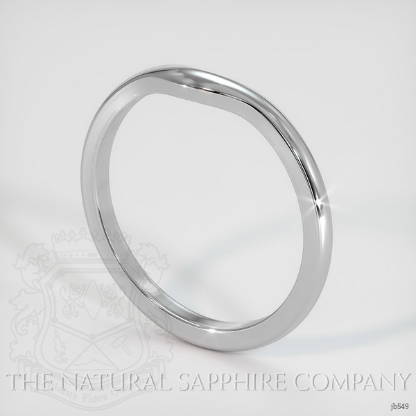 18K White Gold Curved Plain Band
