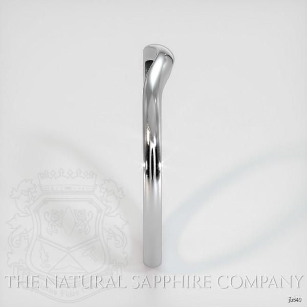 18K White Gold Curved Plain Band