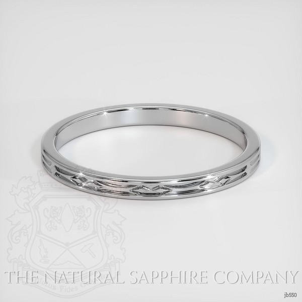 18K White Gold Antique Style Plain Band