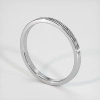 18K White Gold Antique Style Plain Band Image