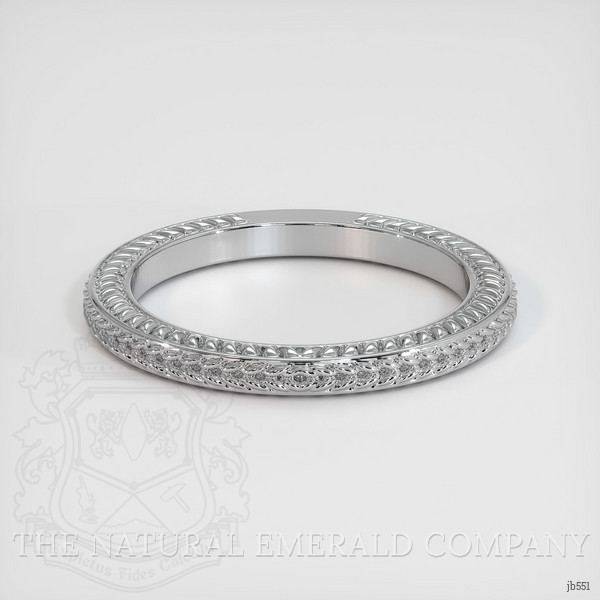 18K White Gold Antique Style Plain Band