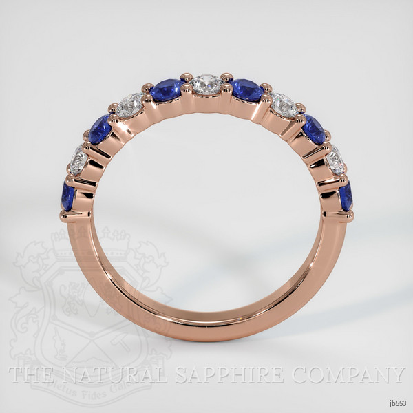 14K Rose Gold Blue Sapphire and Diamond Prong Wedding Band