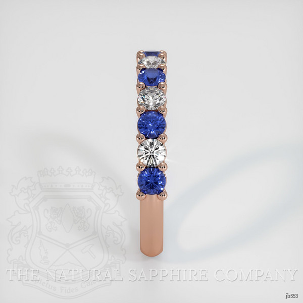 14K Rose Gold Blue Sapphire and Diamond Prong Wedding Band