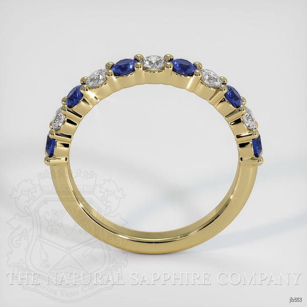 14K Yellow Gold Blue Sapphire and Diamond Prong Wedding Band